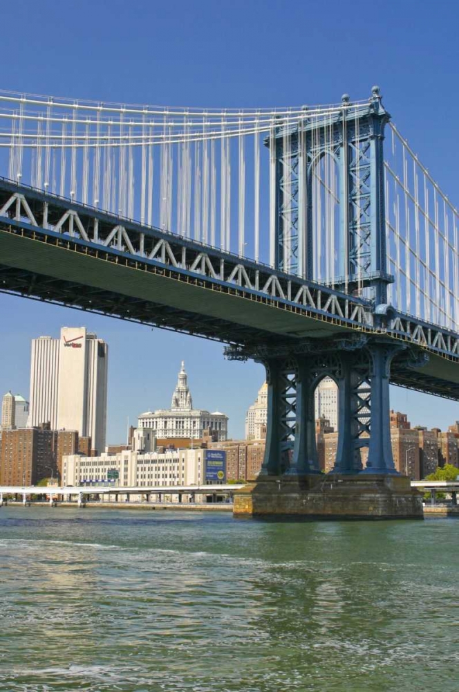 NY, New York City Manhattan Bridge and Manhattan art print by Fred Lord for $57.95 CAD